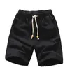 Summer Cotton Shorts Loose Men's Casual Short Joggers Black White Drawstring Waist Bermuda Men Plus Size 4XL 5XL 210713