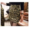 Fashion Leopard Stampa Office Blazer Outwear Mini BodyCon Gonna Due pezzi Set Donne Alta Qualità Blend Blend Suit Autunno Inverno 210519