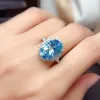Handgjorda ovala 3CT Lab Aquamarine Promise Ring 925 Sterling Silver Engagement Wedding Band Rings for Women Bridal Finger Jewelry5542954