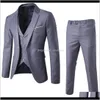 Suits & Blazers Mens Clothing Apparel Drop Delivery 2021 Man Business Formal Leisure Dress Slim Fit Waistcoat Three-Piece Groom Wedding Suit