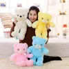 Noel Aydınlık Peluş Oyuncaklar Light Up LED Renkli Parlayan Teddy Bear Doldurulmuş Hayvan Çocuklar Bebek Hediye İçin Çocuk Kız 30CM Y211119