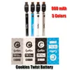 Twist Battery SF Slim 900mAh Dno 3.3-4.8V Prehaat VAPE Vape Pen Battery Kit Ładowarka USB dla 510 Gruba Cartridgea38