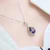 Crystal Womens Kettingen Hanger Fashion Silver Drop Natural Amethyst Collarbone Chain Gold Plated