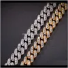 Länk, armband smycken droppleverans 2021 8mm guld sier is ut kubansk länk koppar material lås kedje armband 7/8/tum pqvmo