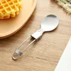 Folding roestvrij stalen lepel Spork Vork Outdoor camping wandelen reizigers keuken op Tafelgerei DH9845