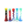 Unique 8cm Mini Colorful Flat Mouth Filters Oil Burner Pipes Dry Herb Made Of Silica Gel Glass Smoking Accessories