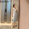 Korobov Spring Summer New Strapless Off Shoulder Women Dress Slim Party Night Club Dresses Slim Korean Hit Color Vestidos 210430