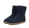 Clásico 5825 Botas de nieve cortas para mujer Suave y cómoda Piel de oveja Botas para mantener el calor Zapatos casuales con bolsa para polvo con tarjeta Wox Hermosos regalos F23U