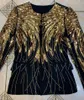 Catwalk Winter Sexig långärmad V Neck Sequin Glitterwomen Coat 2022 High Street Celebrity Designer Night Club Party Jacket Women's Jackets