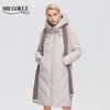 MIEGOFCE Diseñador Chaqueta de invierno Mujer Abrigo largo de moda Fibra de poliéster con bufanda Parka Damas D21601 211018