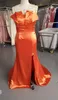 2021 Real Pics Sheath Długie sukienki Druhna Bez Rękawów Satin Drapped Plus Size Custom Make Honor Suknie