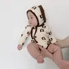 2021 New Spring Kids Boys Girls 3-pcs Sets Cartoon Bear Long Sleeves Bodysuit Pants Cap Children Pajamas Kids Clothes 1583 B3