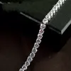 Original 14K or blanc rempli 8mm diamant rond peinture complète Bracelets pour femmes hommes mariage de luxe trois styles Bracelet bijoux 18cm chaîne à maillons