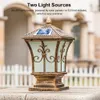Solar Powered LED Square Light Post Remote Control Lamp Home Pilastro impermeabile Multifunzione LED Night Light Solar Garden Light