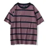 Bolubao Män Striped Kortärmad T-shirt Män Trendiga Sommar Hip Hop Retro Par Toppar Personlighet Bomull Kortärmad Man 210518