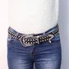 Lüks Tasarımcı Bling Rhinestone Kemer Kristal Çivili Batı Kovboy Kemeri Kadın Erkek Moda Cinto De Strass Ceinture AA220312