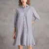 Robes de chemisiers en vrac pour femmes volants vintage Half manche plus vestide de taille