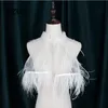 Okładki Kurtki NZUK Beadings Wedding Bridal Wrap z piórami Tulle Luksusowy 2022 Top Bride Bleros