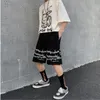 Harajuku Men Shorts Streetswear железная цепь шаблон Jogger WO летняя свободная эластичная талия хип-хоп скейтборд 220301