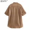 Kobiety Vintage Geometryczne Print Casual Loose Smock Bluzka Kobieta Krótki Rękaw Kimono Koszulki Chic Blusas Topy LS7677 210420