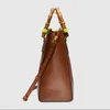 Luxury handbag 2021 Fashion woman bamboo tote bag School Bags leather