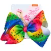 8 Inch Big Grosgrain Lint Solid Haar Bogen Met Clip Girls Kids Hairs Clips Hoofddeksels Boutique Accessoires 0459