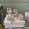 Satin Mach Bowtie Pumps Crystal Embellifhed Hicestone Sofust Shoes Stiletto Heels Sandals Femmes Talons Créateurs de luxe Cross ST7204472