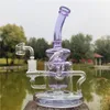 8,6 дюйма Klein Recycler Dab Rigs Стеклянные водяные бонги Кальяны Дымовая трубка Чича Уникальный бонг для стакана с чашей 14 мм