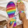 Terlik Parlak Elmaslar kadın Platformu Yaz Sandalet Flip Flop Açık Moda Rhinestones Toka Tembel