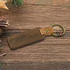 Promotion Souvenir Gift Straps Läder Keychain Walnut Maple Blank Wood Laser Cut Keychains Christmas 2021 Presenter