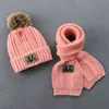 Chapéu de lã crianças lenço de duas peças mais velo bebê outono maré grande menino versão coreana inverno