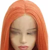 Rechte synthetische lacefontale pruik simulatie menselijk haar kantpruiken 12 ~ 26 inches oranje perruques de cheveux humains 19325-2313