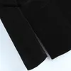 Kadın Ofis Giyim Siyah Kadife Blazers Kruvaze Ceket Kaban Zarif Çentikli Yaka Uzun Kollu Giyim 210413
