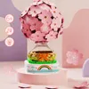 Cherry Blossom Hot Air Balloon Rotatable Music Box Building Blocks SEMBO 601150 Bricks Modular Children Kids Christmas Toys Birthday Gifts