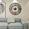 Smidesjärn Metal Mute Wall European Style Retro Creative Clocks Studie Living Room Clock 210414