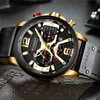 Curren Top Men Watch Fashion Casual Quartz Orologi uomo Militare Pelle Impermeabile Man Orologio Sport Chronograph Relogio Masculino 210517