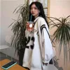 V-neck vest sweater women autumn winter Korean Preppy Style student oversize mid-length sleeveless pullover hip hop top 210819