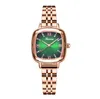 Retro Series Heartbeat rostfritt stål Watch Band Quartz Womens Watches Square Dial Ladies Watch Brilliant Light Diamond Wristwatc9375534