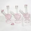 9 pouces en forme de coeur belle amour narguilés conduite d'eau en verre bong plates-formes pétrolières pour fumer des bongs en verre avec tige en bas de bol