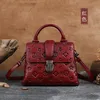 Bolso cuadrado pequeño de lujo, bolso de mano de piel auténtica para mujer, bolsos de mano de piel de vaca de primera capa, bolsos de hombro de estilo Retro de tendencia 2021