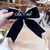 Pins, Brooches Korean Balck Fabric Bow Brooch Lace Ctystal Pearl Bowkont Necktie Shirt Collar Fashion For Women Jewelry Accessories