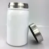 50pcs White Sublimation Mason Mugs Jar Double Wal jars tumbler with lid straw 17oz