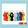Event Festive Supplies Home & Gardencolorful Keychain Neoprene Chapstick Party Festival Favor Solid Color Key Ring Fashion Lip Holder Lipsti