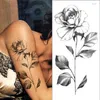 Tatuagem temporária adesivo sexy tatoo adesivos flor rosa esboços tatuagem desenhos bady arte para meninas modelo tatuagens braço perna