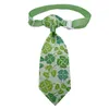 St. Patrick's Day Pets Tie Cravate réglable pour chien porte-bonheur Collier Trèfles Chaton Chiot