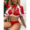 Europa und die Vereinigten Staaten Weihnachts-Gaze-Anzug für Erwachsene, attraktiv, durchsichtige Dessous, sexy, heiße Frau, Set 211208