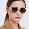 숙녀 레트로 클래식 작은 다각형 선글라스 남성용 핑크 그늘 고급 빈티지 둥근 녹색 거울 태양 안경 UV400