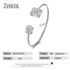 Zakol luxe exquis Rectangle Micro pavé Cz zircone cristal manchette bracelets pour femmes mode fête bijoux Fsbp2163 Q0719