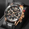 Lige 2021 Chronograph Herrenuhren Marke Luxus Casual Sport Datum Quarz Leder Armbanduhren Wasserdicht Herren Armbanduhr Mann Q0524