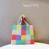 Shopping Bags Spring Contrasting Colors Beaded Bag Handmade Colorful Beads Handbag for Women Summer Cutout Seaside Vacation Clutch 220303